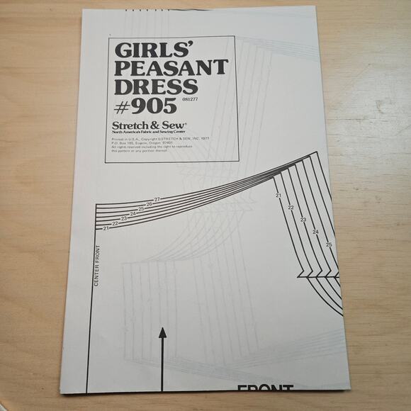 1979 Vintage 905 Girl's Peasant Dress & Blouse Stretch and Sew Chest Size 21-27 - Picture 4 of 8